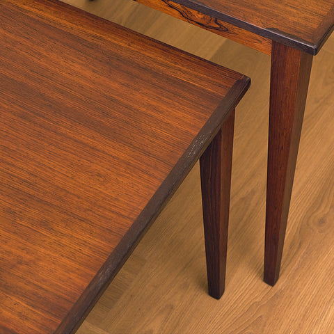 Danish set of nest of tables in Santos rosewood by Kvalitet Form Funktion