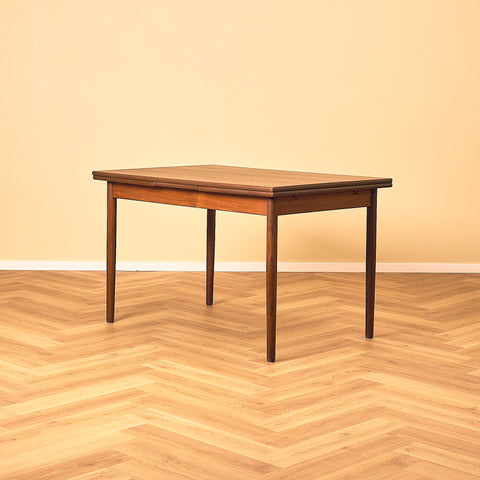 Danish Dark Teak and Walnut Dining Table