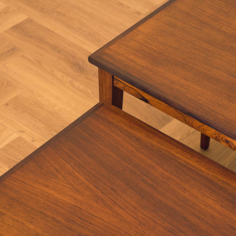 Danish set of nest of tables in Santos rosewood by Kvalitet Form Funktion