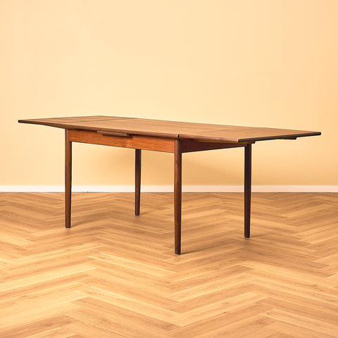 Danish Dark Teak and Walnut Dining Table