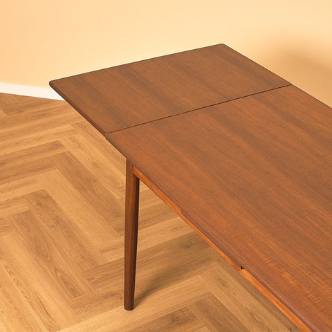 Danish Dark Teak and Walnut Dining Table