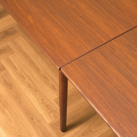 Danish Dark Teak and Walnut Dining Table