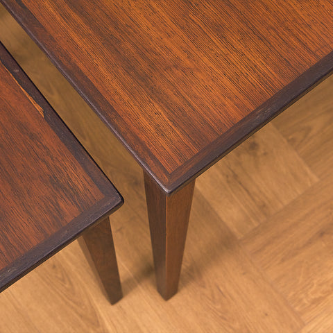 Danish set of nest of tables in Santos rosewood by Kvalitet Form Funktion
