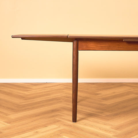 Danish Dark Teak and Walnut Dining Table