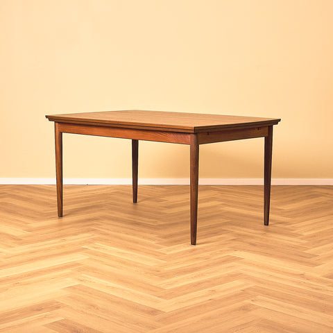 Dark Teak and Walnut Extendable Dining Table