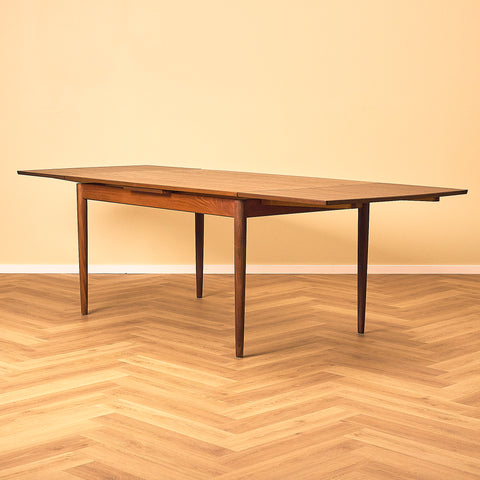 Dark Teak and Walnut Extendable Dining Table