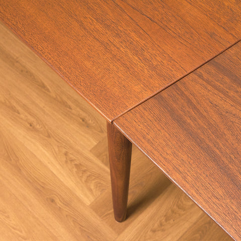 Dark Teak and Walnut Extendable Dining Table