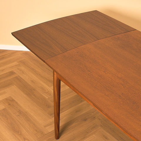 Dark Teak and Walnut Extendable Dining Table