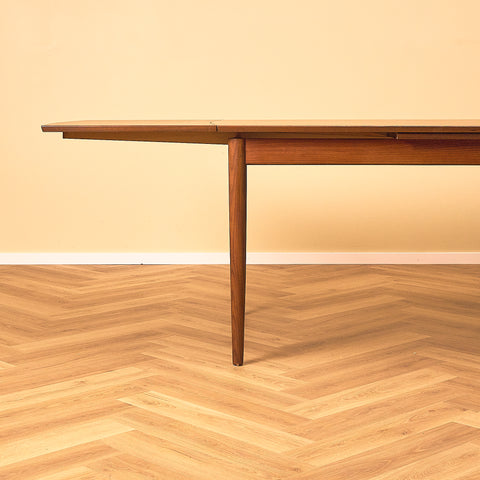 Dark Teak and Walnut Extendable Dining Table