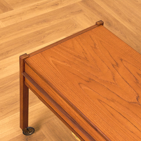 Teak Side Table with Sewing Basket