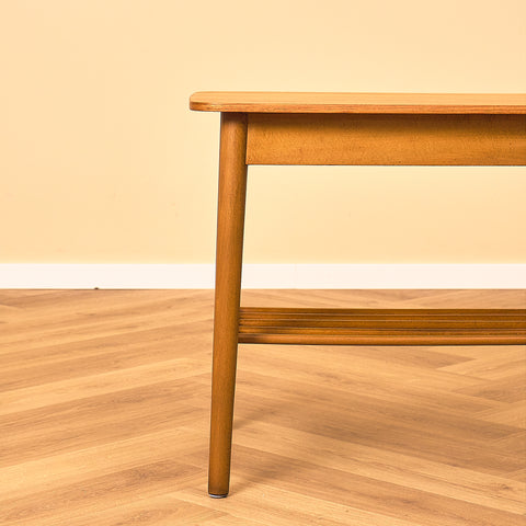 Teak Side Table with Slatted Shelf