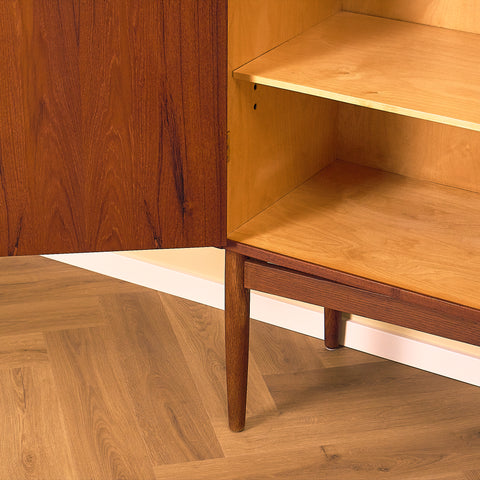 Danish highboard in teak and oak
