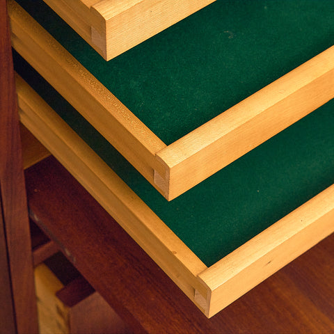 Danish highboard in teak and oak