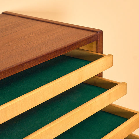 Danish highboard in teak and oak