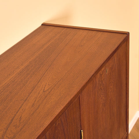 Danish highboard in teak and oak