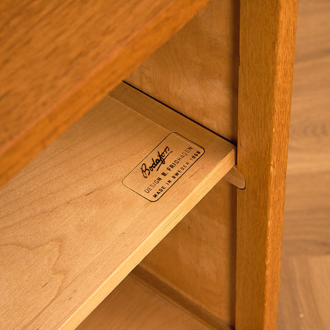 Swedish bookshelf in teak and oak by B. Fridhagen for Bodafors