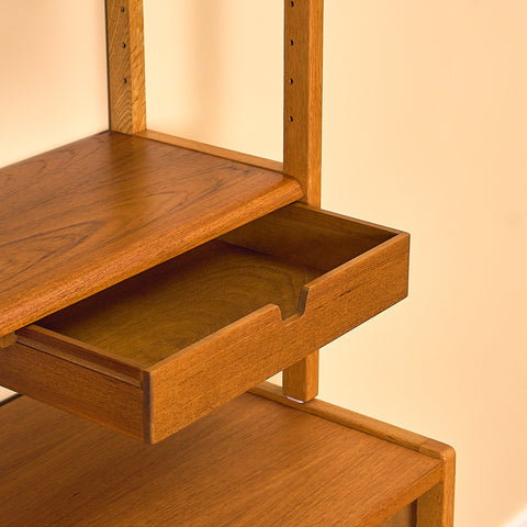Swedish bookshelf in teak and oak by B. Fridhagen for Bodafors