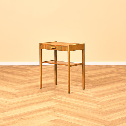 Teak and Oak Bedside Table