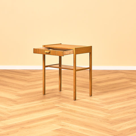 Teak and Oak Bedside Table
