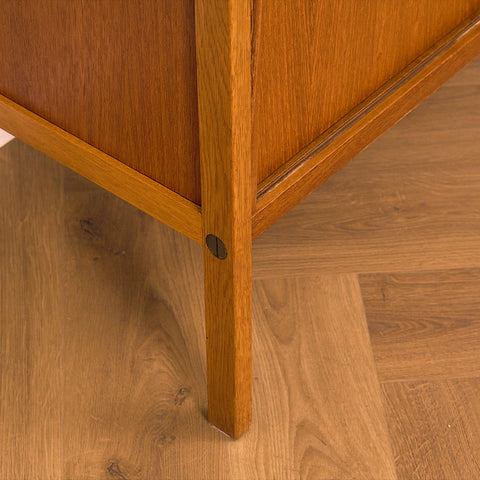 Swedish bookshelf in teak and oak by B. Fridhagen for Bodafors