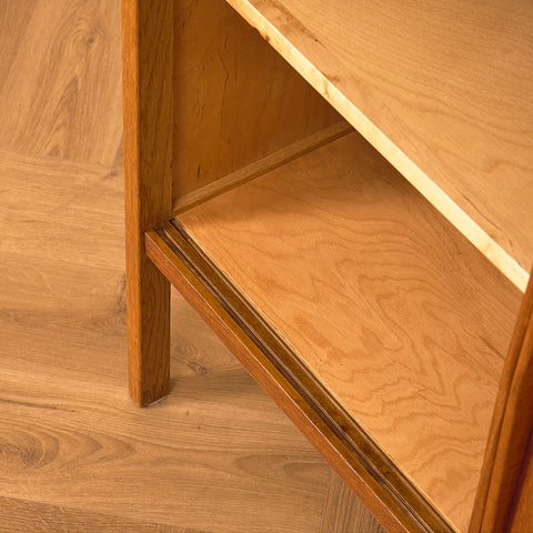 Swedish bookshelf in teak and oak by B. Fridhagen for Bodafors