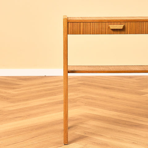 Teak and Oak Bedside Table