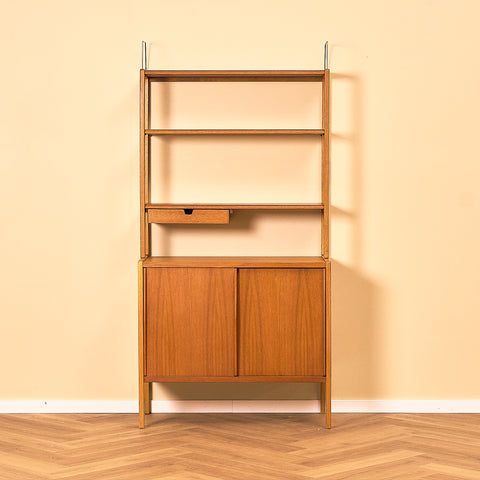Swedish bookshelf in teak and oak by B. Fridhagen for Bodafors