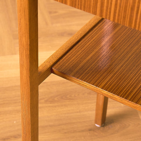 Teak and Oak Bedside Table