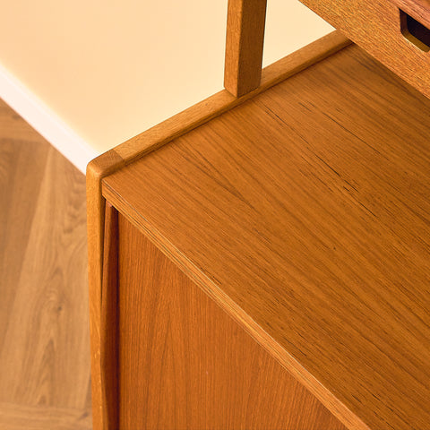 Swedish bookshelf in teak and oak by B. Fridhagen for Bodafors