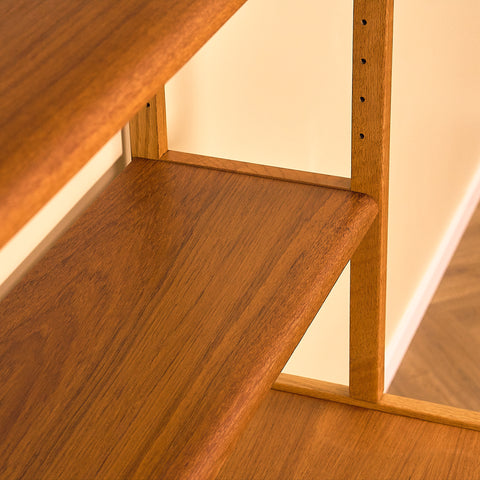 Swedish bookshelf in teak and oak by B. Fridhagen for Bodafors