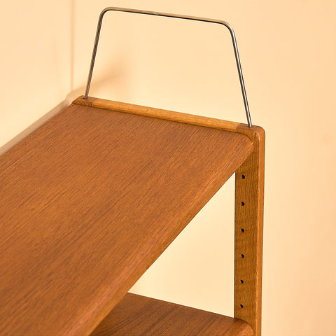 Swedish bookshelf in teak and oak by B. Fridhagen for Bodafors