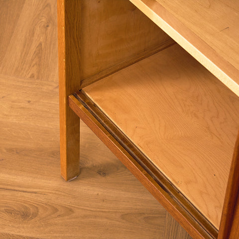 Swedish bookshelf in teak and oak by B. Fridhagen for Bodafors