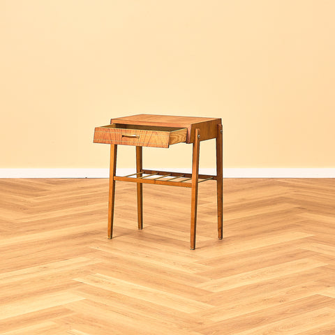 Teak Bedside Table with Drawer