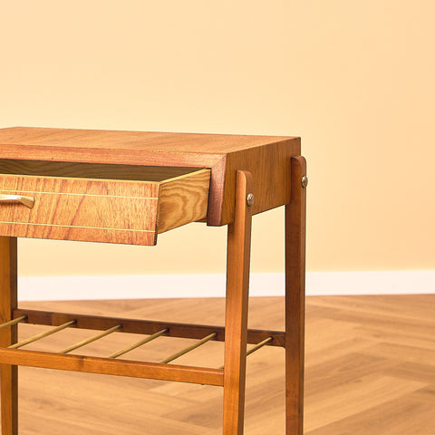 Teak Bedside Table with Drawer