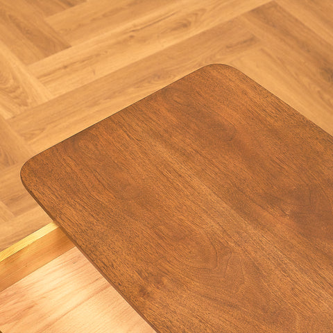Beech Side Table with Cane Shelf