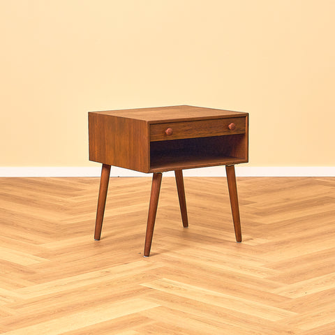 Teak Bedside Table with Open Shelf