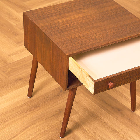 Teak Bedside Table with Open Shelf