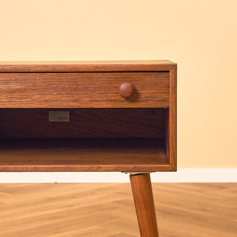 Teak Bedside Table with Open Shelf
