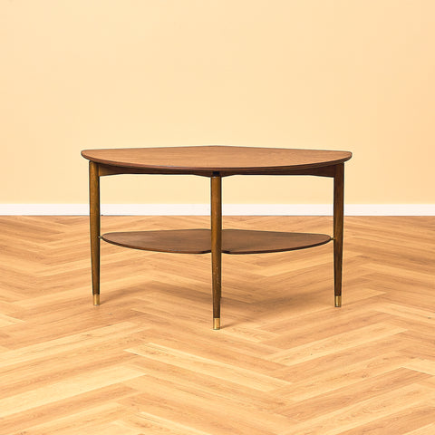 Stained beech Coffee Table with Lower Shelf