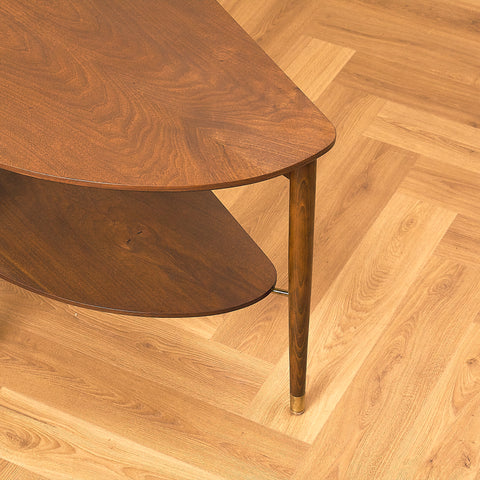 Stained beech Coffee Table with Lower Shelf