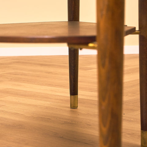 Stained beech Coffee Table with Lower Shelf