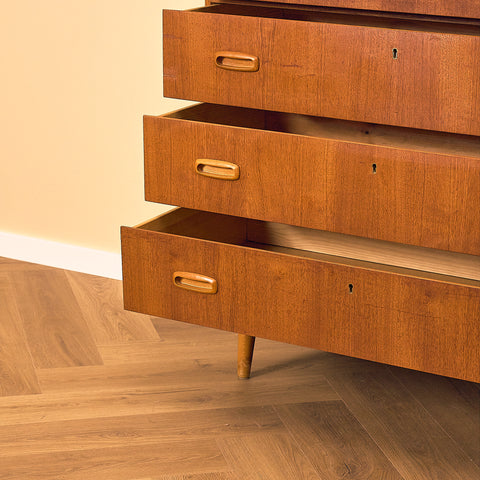 Tall Teak Chest of Drawers