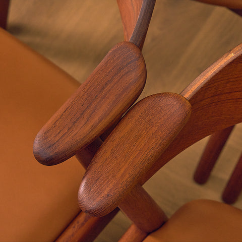 Danish dining chairs in teak, model 32 by Kai Kristiansen for Korup Stolefabrik