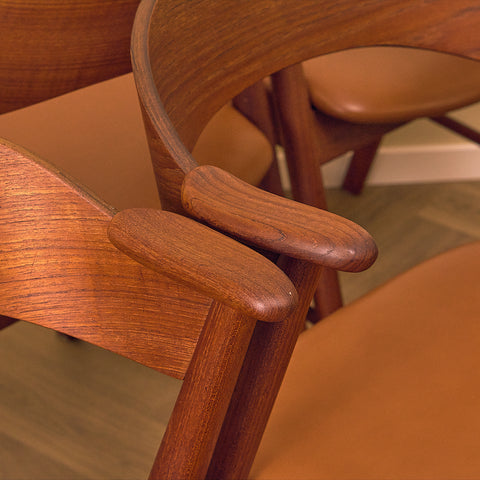 Danish dining chairs in teak, model 32 by Kai Kristiansen for Korup Stolefabrik