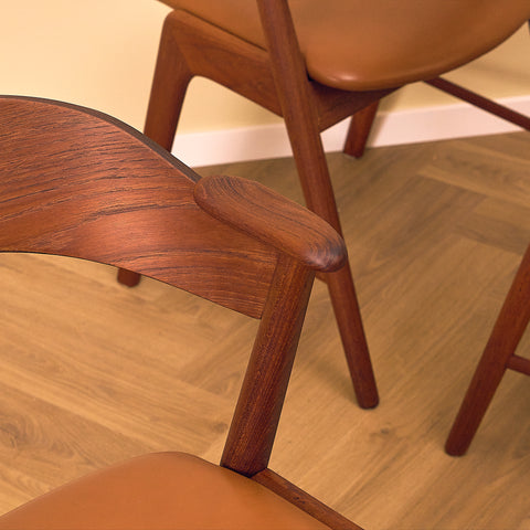 Danish dining chairs in teak, model 32 by Kai Kristiansen for Korup Stolefabrik