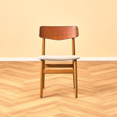 Danish dining chairs in teak and beech