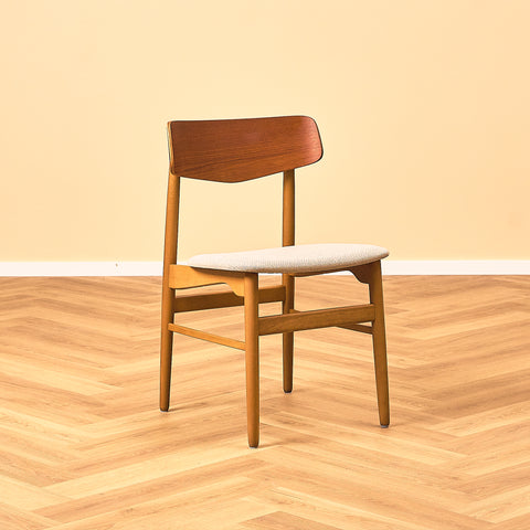 Danish dining chairs in teak and beech