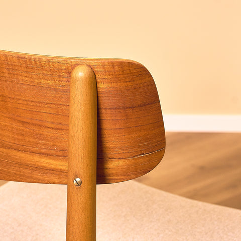 Danish dining chairs in teak and beech