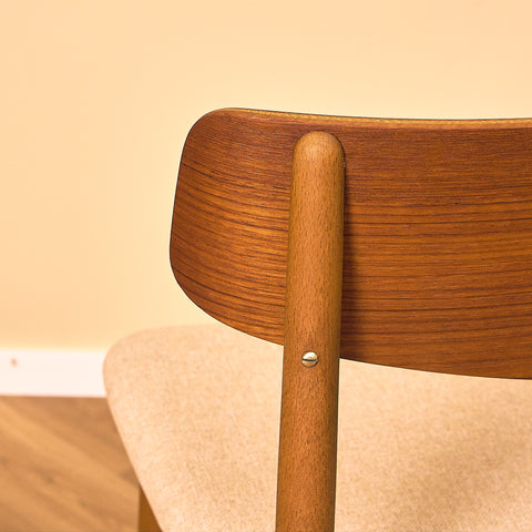 Danish dining chairs in teak and beech