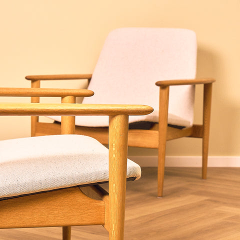 Swedish Pair of Oak Armchairs